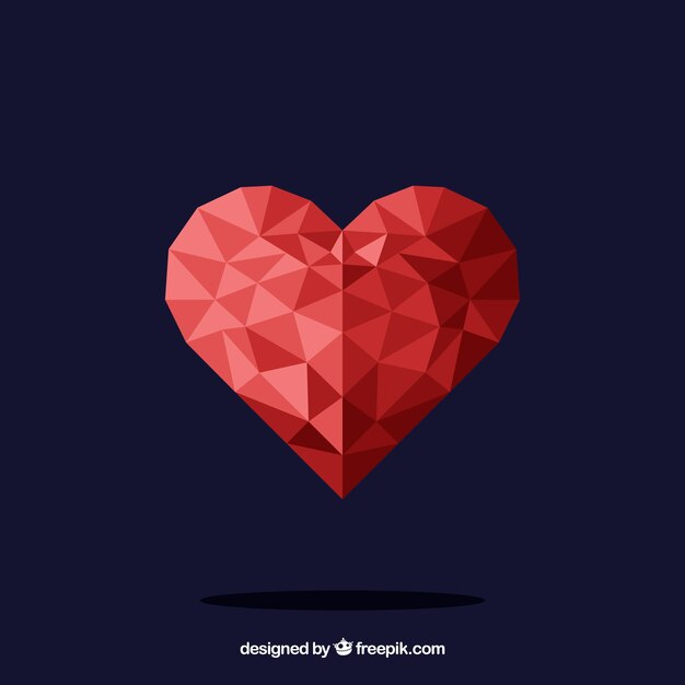 Valentine background with polygonal heart