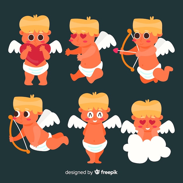 Free vector valentine blonde cupid collection