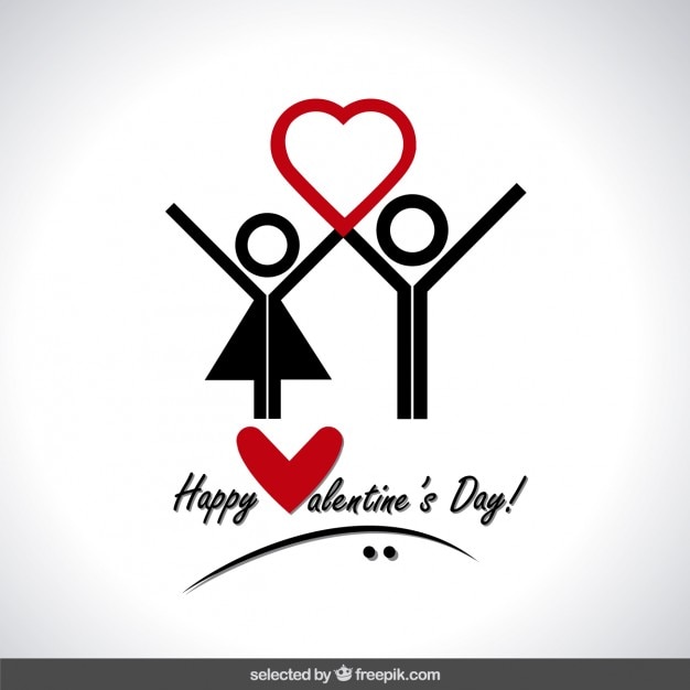 Free vector valentine card with human icons