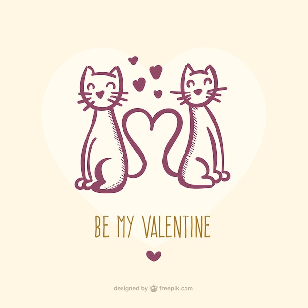 Free vector valentine cats