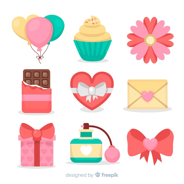 Free vector valentine colorful elements