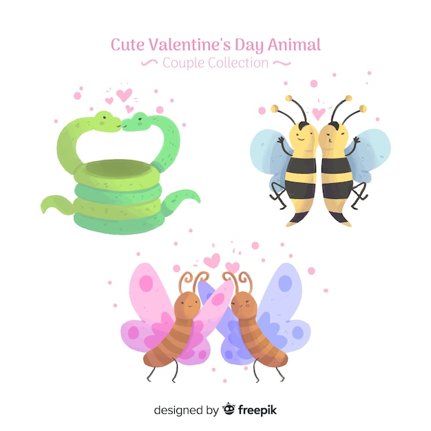 Free vector valentine couples pack