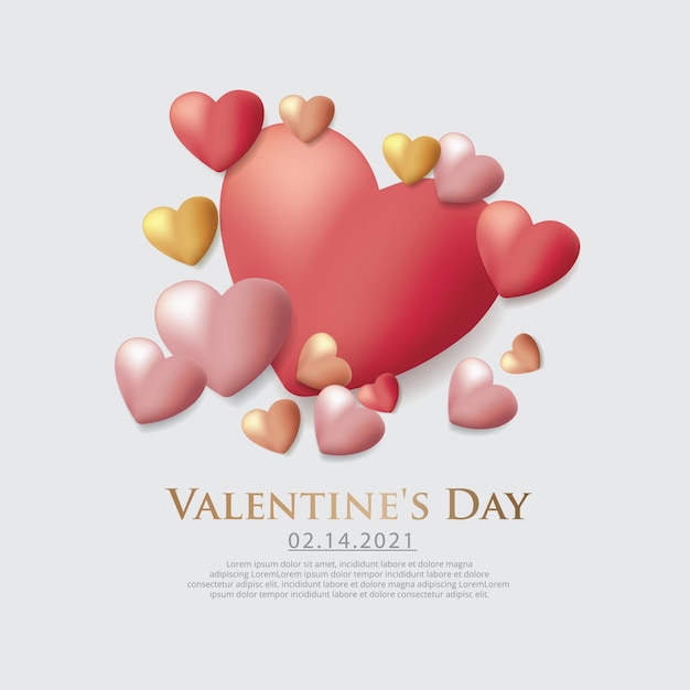 Valentine Day Celebration Template Illustration