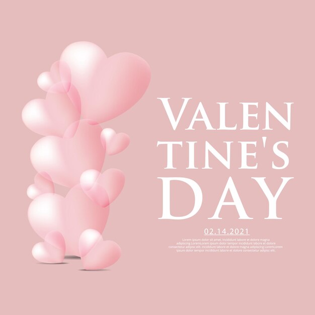 Valentine Day Celebration Template Illustration