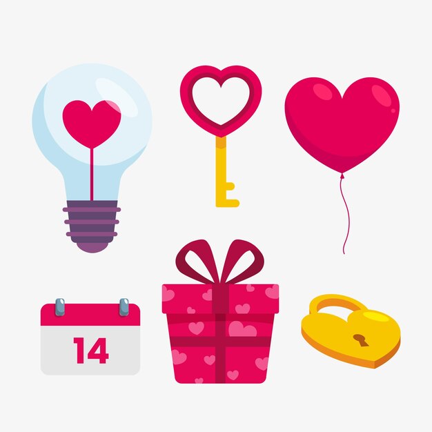 Free vector valentine day element collection