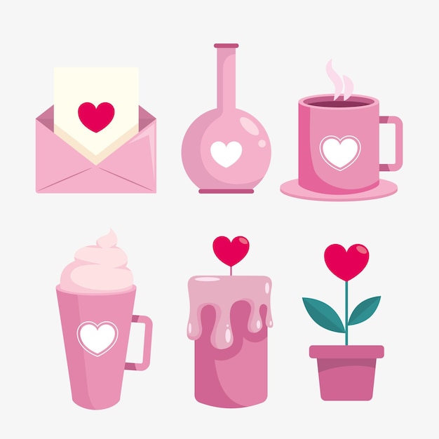 Free vector valentine day element collection