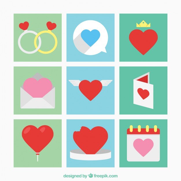 Free Vector valentine day elements collection