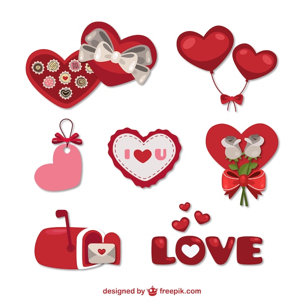 Free vector valentine day gifts