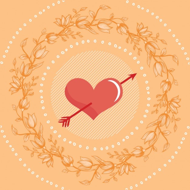 Valentine Day Heart and Arrow Background