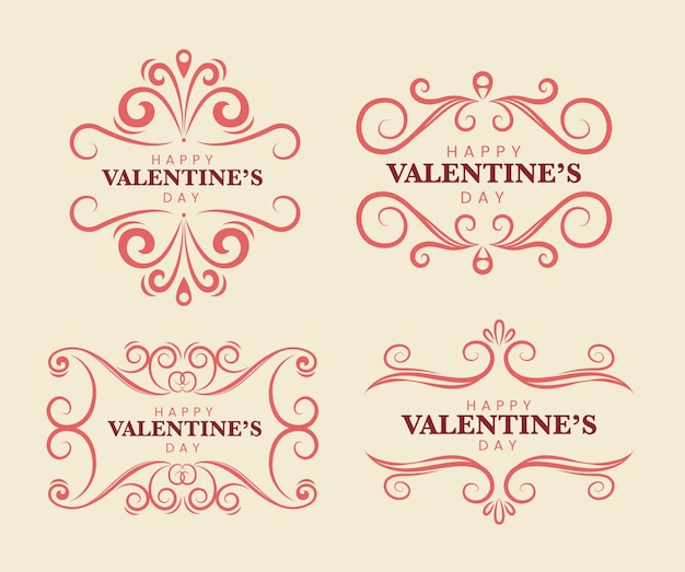 Free vector valentine day labels