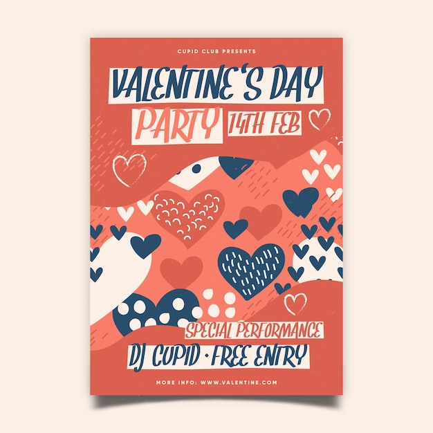 Free vector valentine day party poster