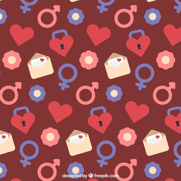 Valentine day things pattern