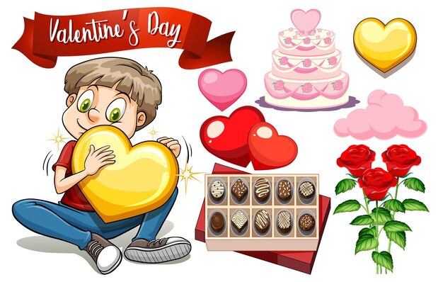 Valentine day with chocolate and roses