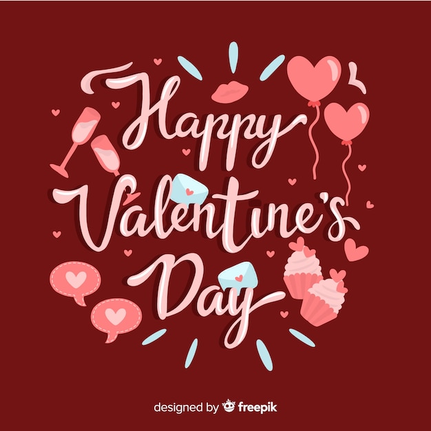 Free vector valentine elements background