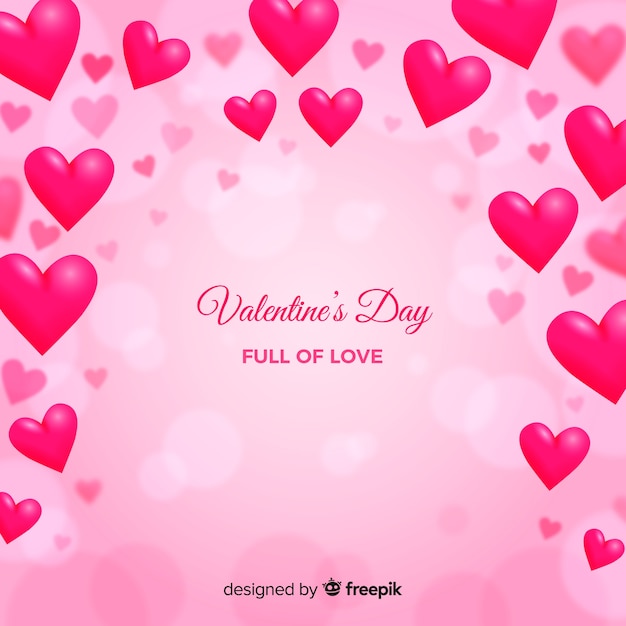 Free vector valentine flat hearts background