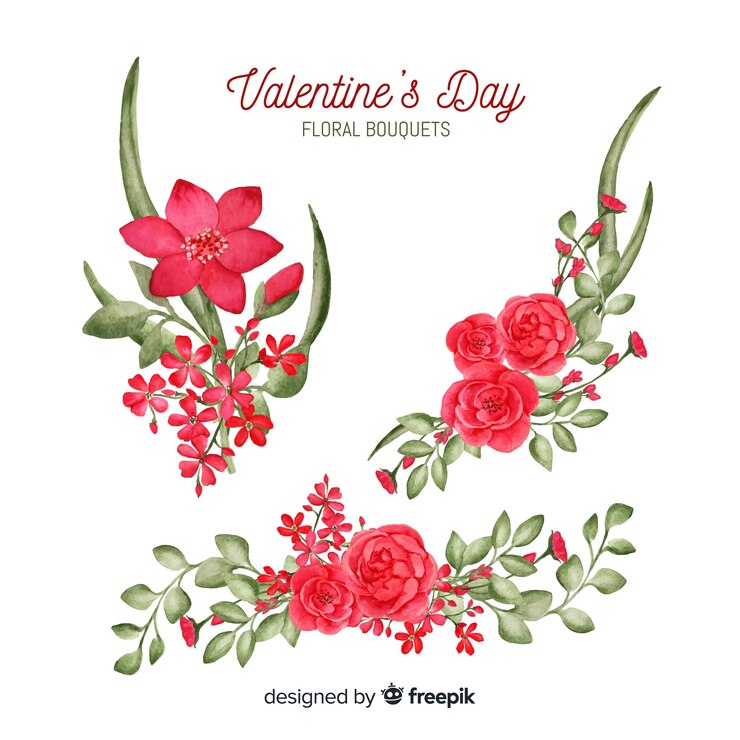 Free Vector valentine floral ornament collection