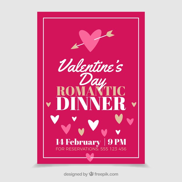 Free vector valentine flyer template design