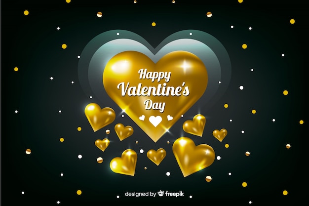 Free vector valentine golden background