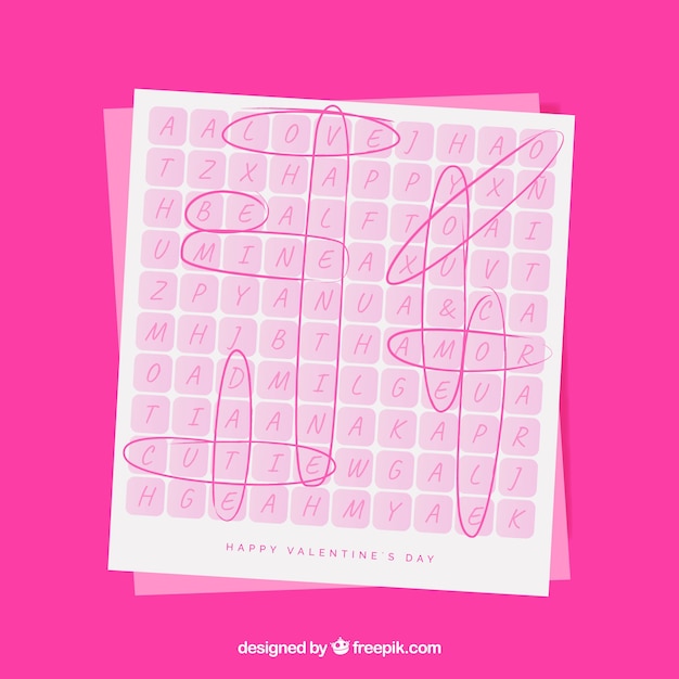 Valentine greeting card of crossword