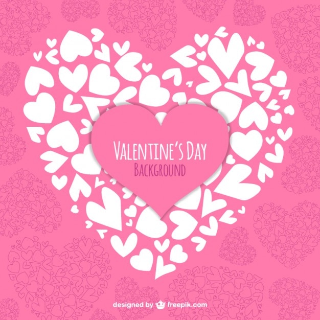 Free vector valentine heart background made of white hearts