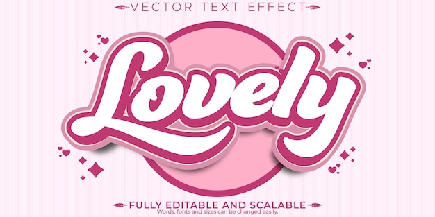 Free vector valentine love text effect editable romance and couple text style