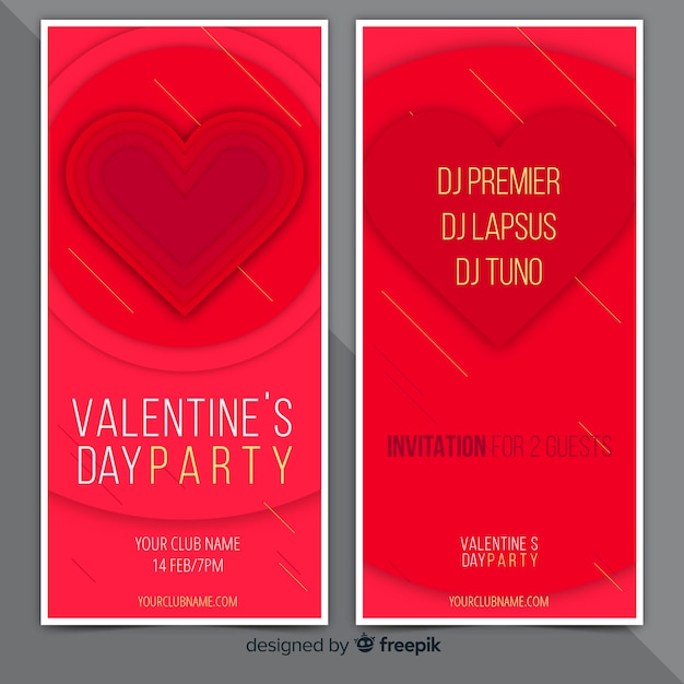 Valentine party invitation banners