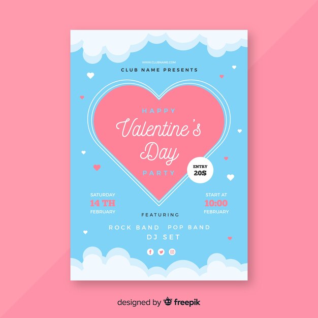 Valentine party invitation poster