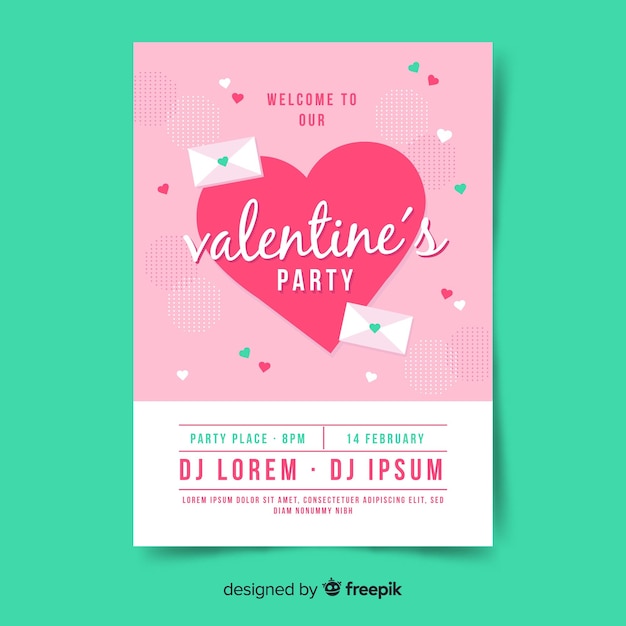 Valentine party invitation poster