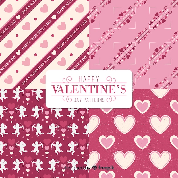 Valentine pattern collection angels and hearts