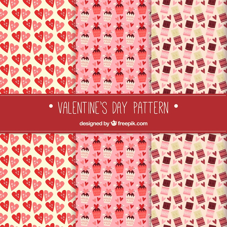 Free Vector valentine pattern collection