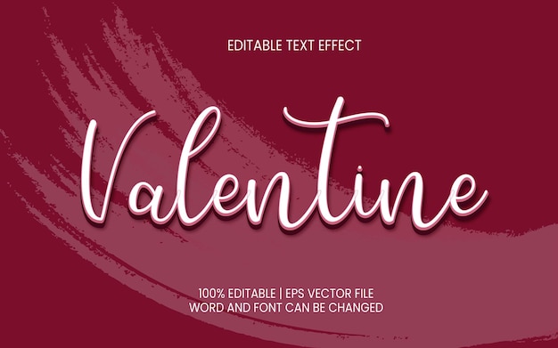 Valentine pink and white sweet romantic text effect