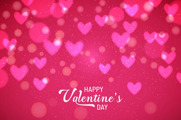 Valentine's background with blurred hearts