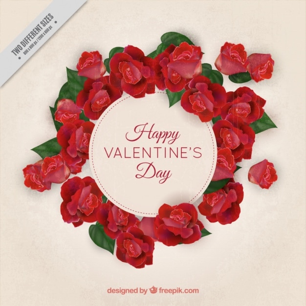 Free vector valentine's background with floral frame