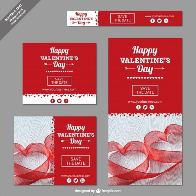 Vettore gratuito banner san valentino pacco