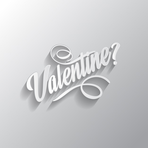 Valentine's card typographic 