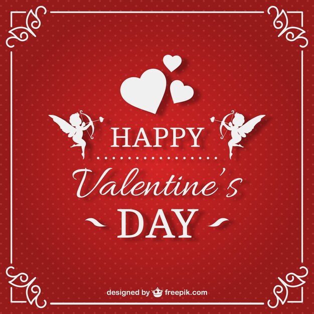 Valentine's card with red background