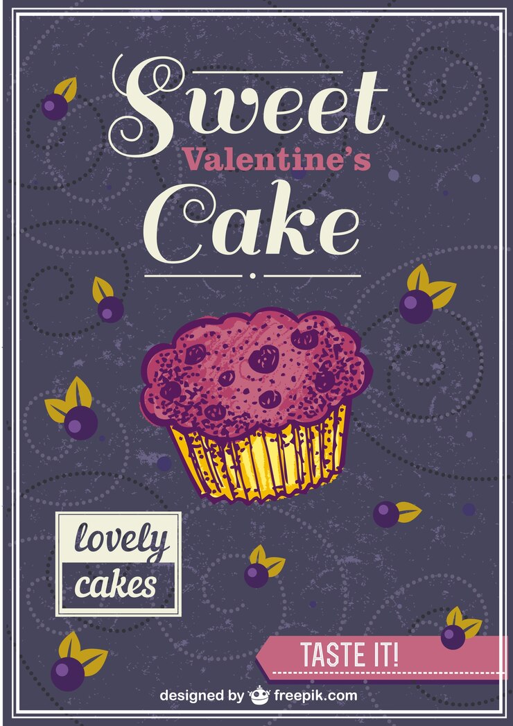 Free Vector valentine's cupcake design