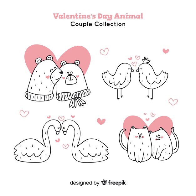 Valentine's day animal couples