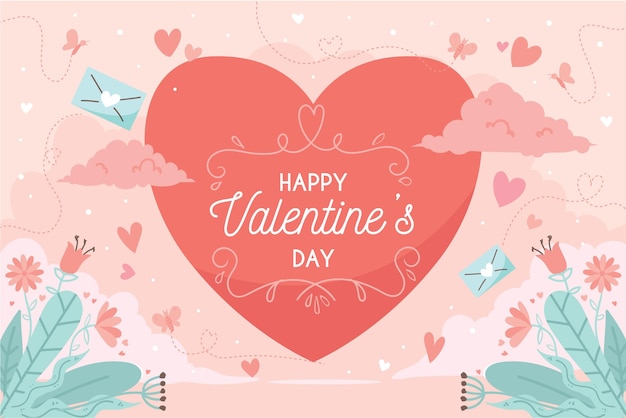 Valentine's day background in flat design