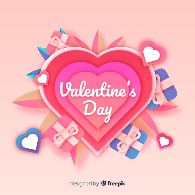 Valentine's day background in paper style