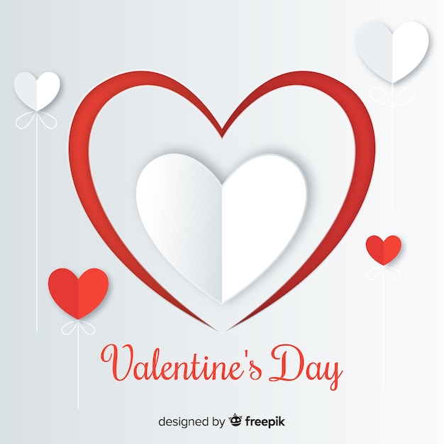 Free vector valentine's day background in paper style