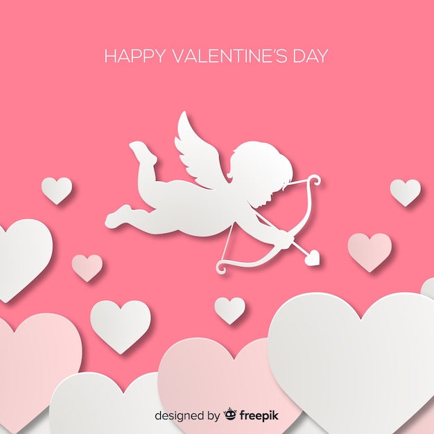 Valentine's day background in paper style