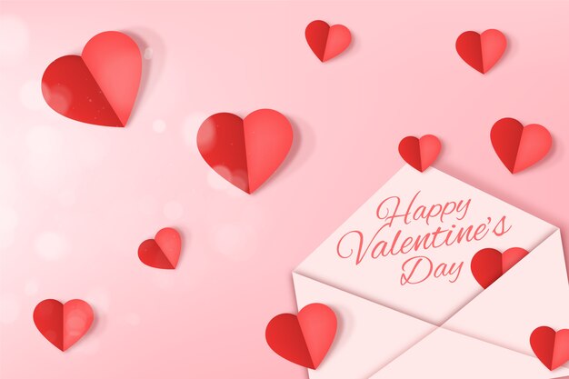 Valentine's day background in paper style