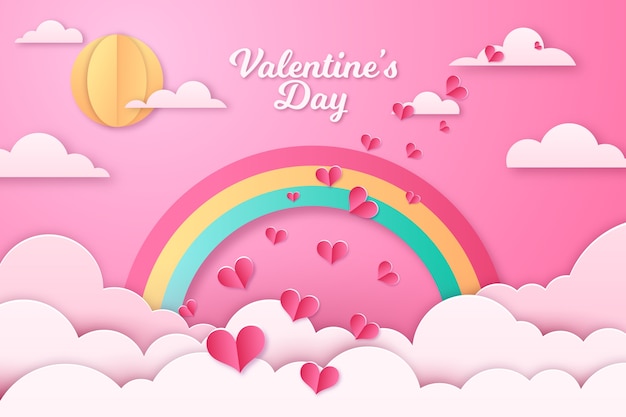 Valentine's day background in paper style