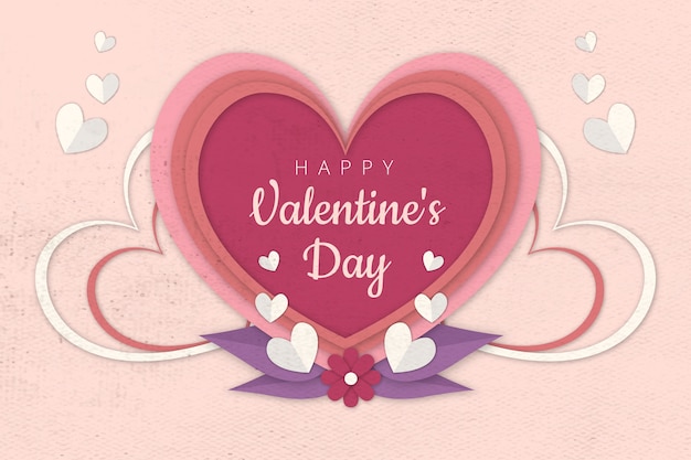 Valentine's day background in paper style