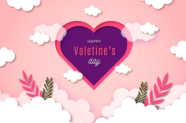 Valentine's day background in paper style