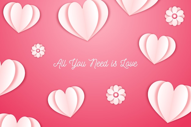 Valentine's day background in paper style