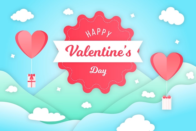 Valentine's day background in paper style