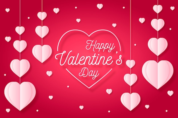 Valentine's day background in paper style