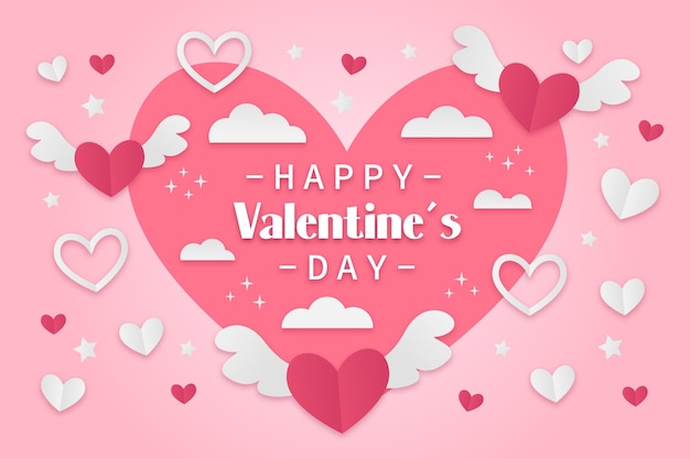 Valentine's day background in paper style